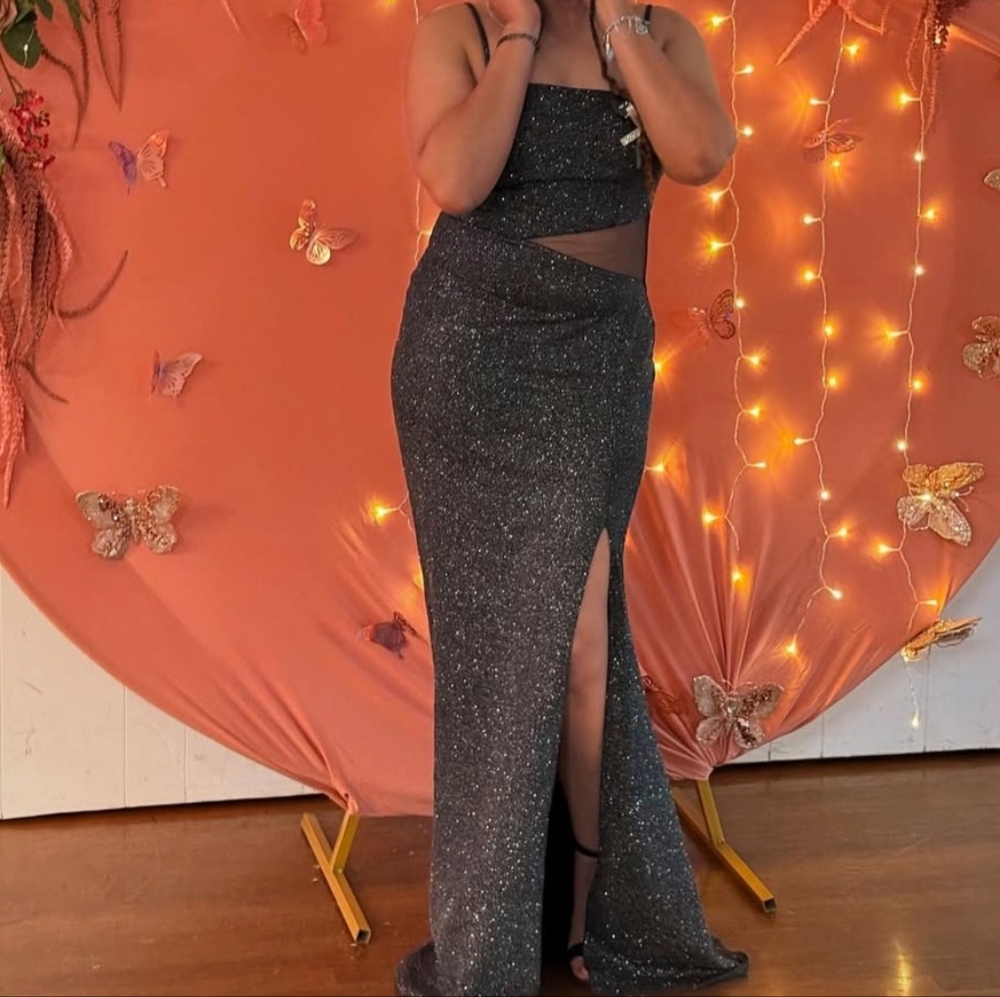Rebels Black Glitter Maxi Dress